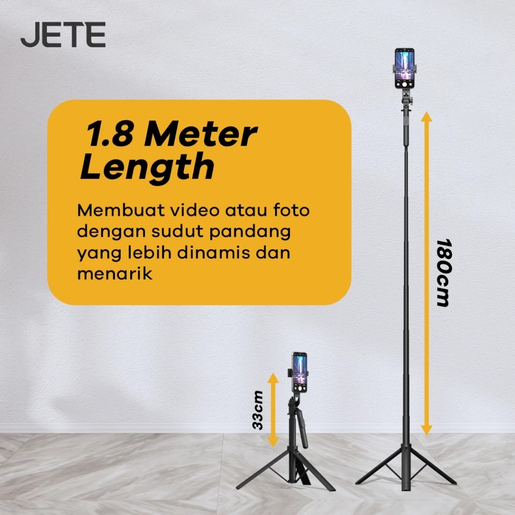 JETE Portable Tripod Stand H15 (with Wireless Remote) 180cm