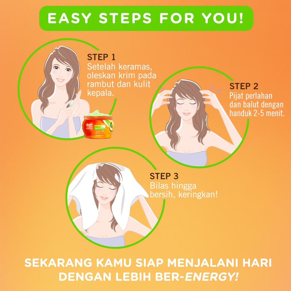 Makarizo Hair Energy Fiber Hair & Scalp Creambath 15gr - Aloe & Melon (Hijau)