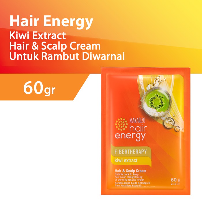 Makarizo Hair Energy Fiber Hair & Scalp Creambath 60gr - Kiwi (Kuning) Makarizo Hair Energy Fiber Hair & Scalp Creambath 60gr - Kiwi (Kuning)