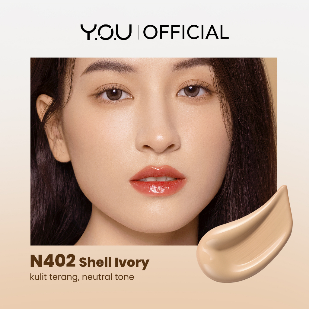 YOU Cloud Touch Blurring Skin Tint 20ml (Liquid Foundation) - N402 Shell Ivory *