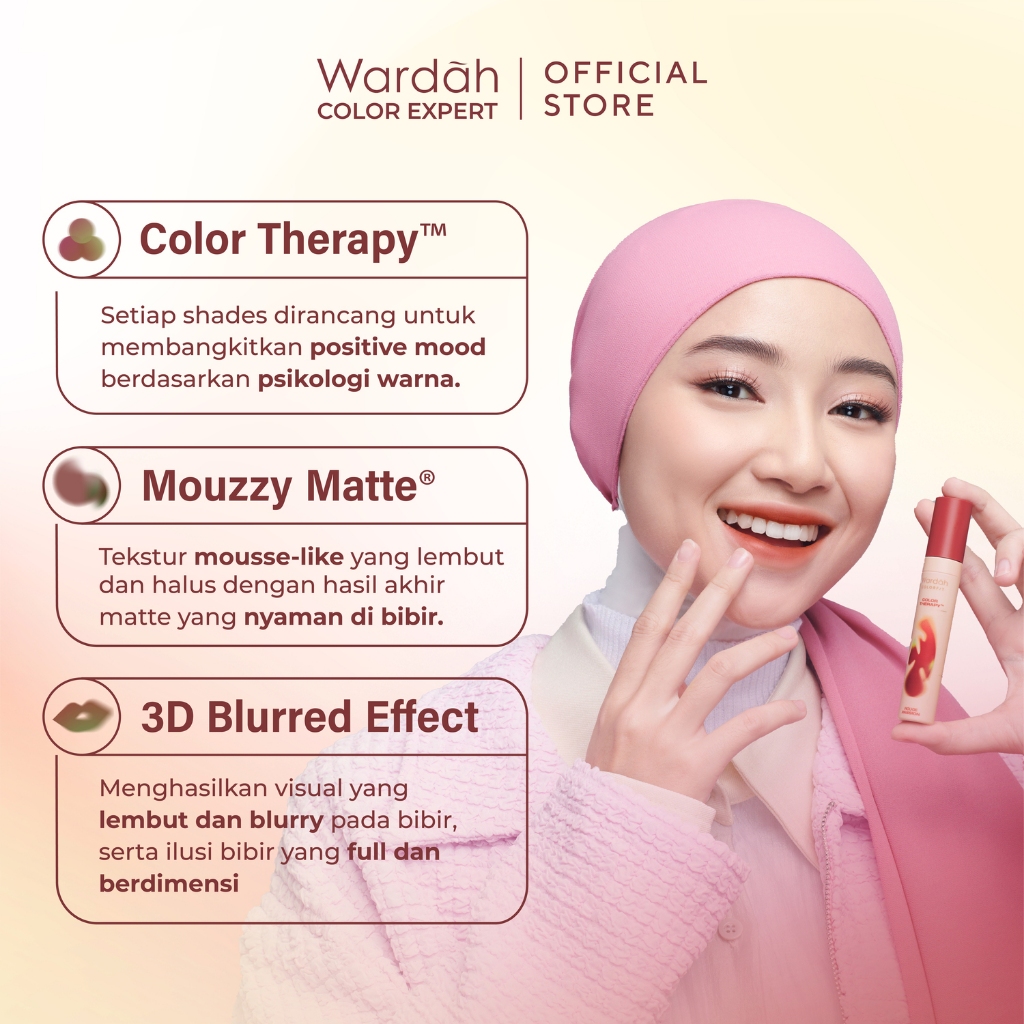 Wardah Colorfit Velvet Matte Lip Mousse Color Therapy 4gr - 15 Tranquil Hazel