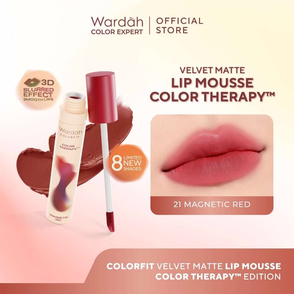 Wardah Colorfit Velvet Matte Lip Mousse Color Therapy 4gr - 16 Rouge Passion