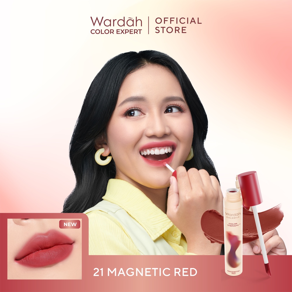 Wardah Colorfit Velvet Matte Lip Mousse Color Therapy 4gr - 21 Magnetic Red Wardah Colorfit Velvet Matte Lip Mousse Color Therapy 4gr - 21 Magnetic Red