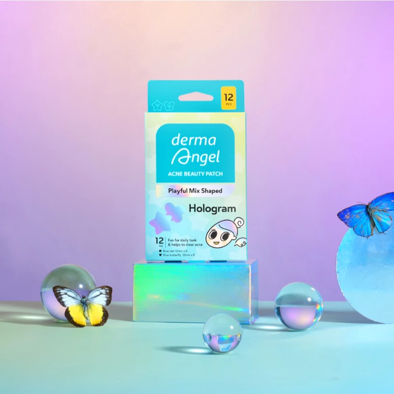 Derma Angel Acne Beauty Patch Playful Mix Shaped 12s - Hologram Star & Butterfly Derma Angel Acne Beauty Patch Playful Mix Shaped 12s - Hologram Star & Butterfly