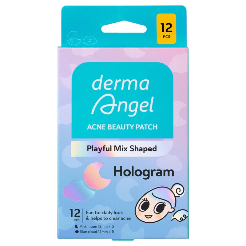 Derma Angel Acne Beauty Patch Playful Mix Shaped 12s - Hologram Moon & Cloud Derma Angel Acne Beauty Patch Playful Mix Shaped 12s - Hologram Moon & Cloud