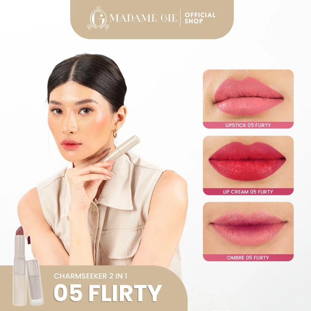 Madame Gie Charmseeker Lipstick & Lipcream - 05 Flirty Madame Gie Charmseeker Lipstick & Lipcream - 05 Flirty