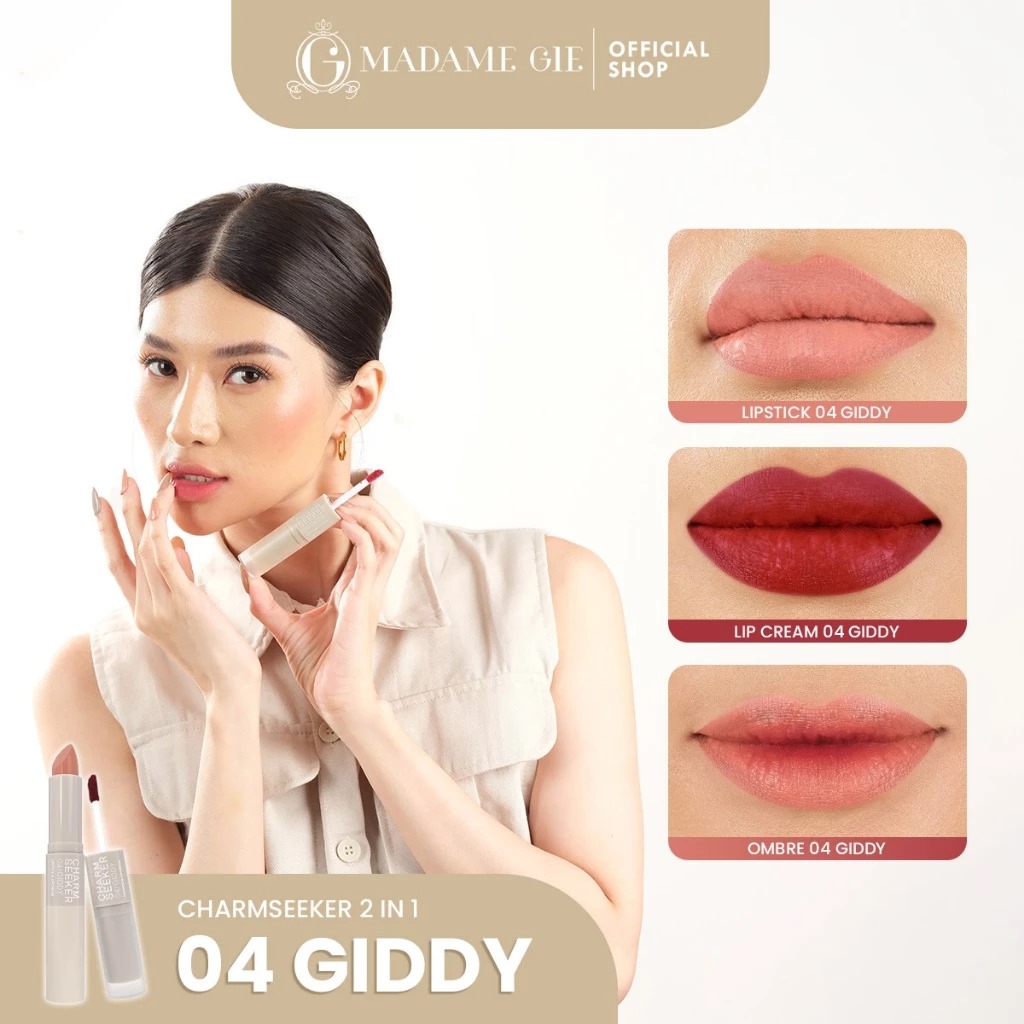 Madame Gie Charmseeker Lipstick & Lipcream - 04 Giddy Madame Gie Charmseeker Lipstick & Lipcream - 04 Giddy
