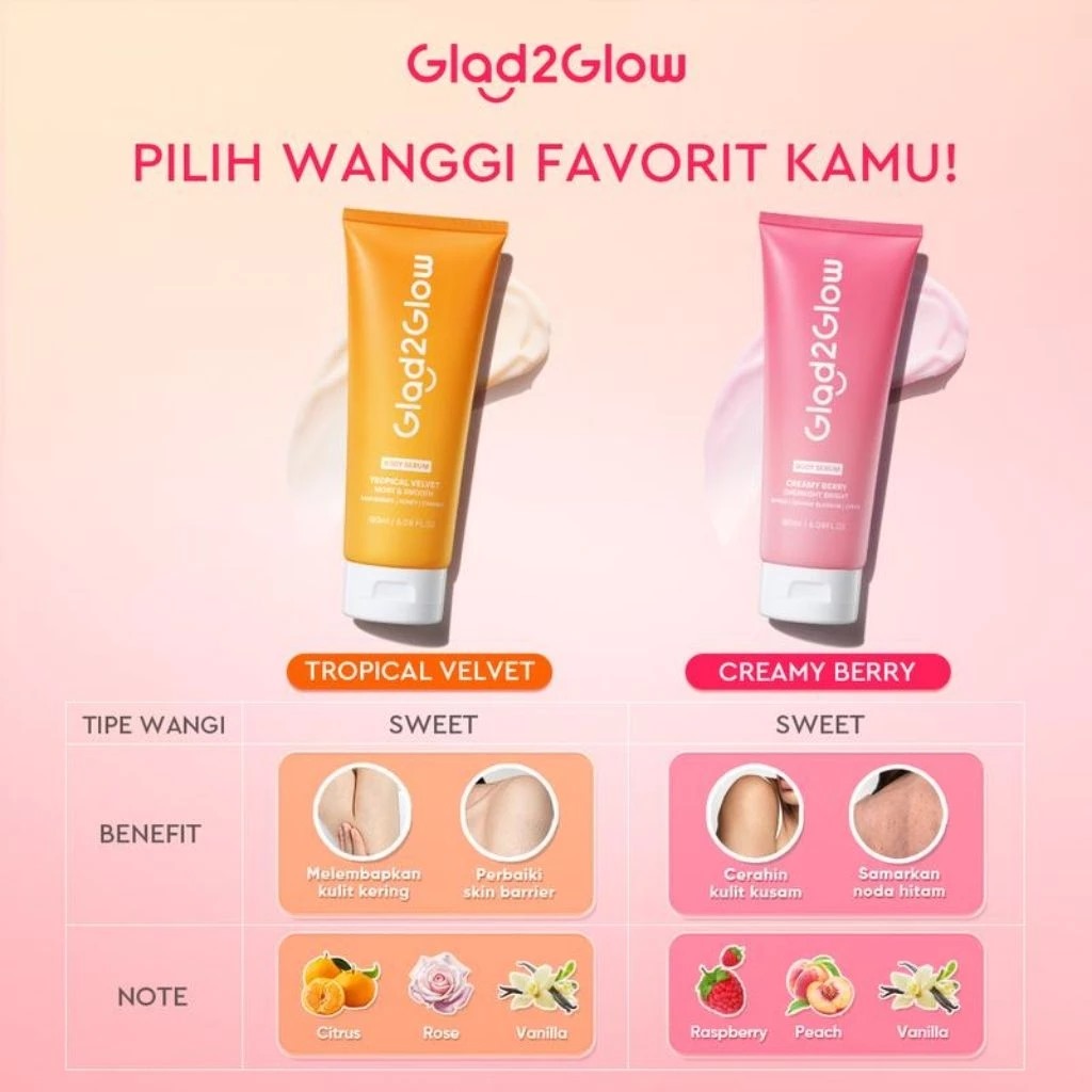 Glad 2 Glow Body Serum - Tropical Velvet Moist & Smooth 180ml