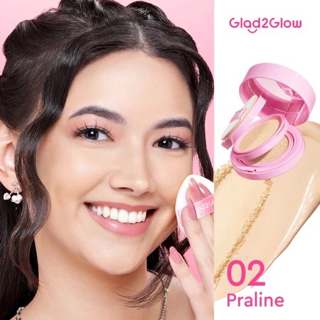 Glad 2 Glow 2in1 Perfect Pair Cushion Powder - 02 Praline Glad 2 Glow 2in1 Perfect Pair Cushion Powder - 02 Praline