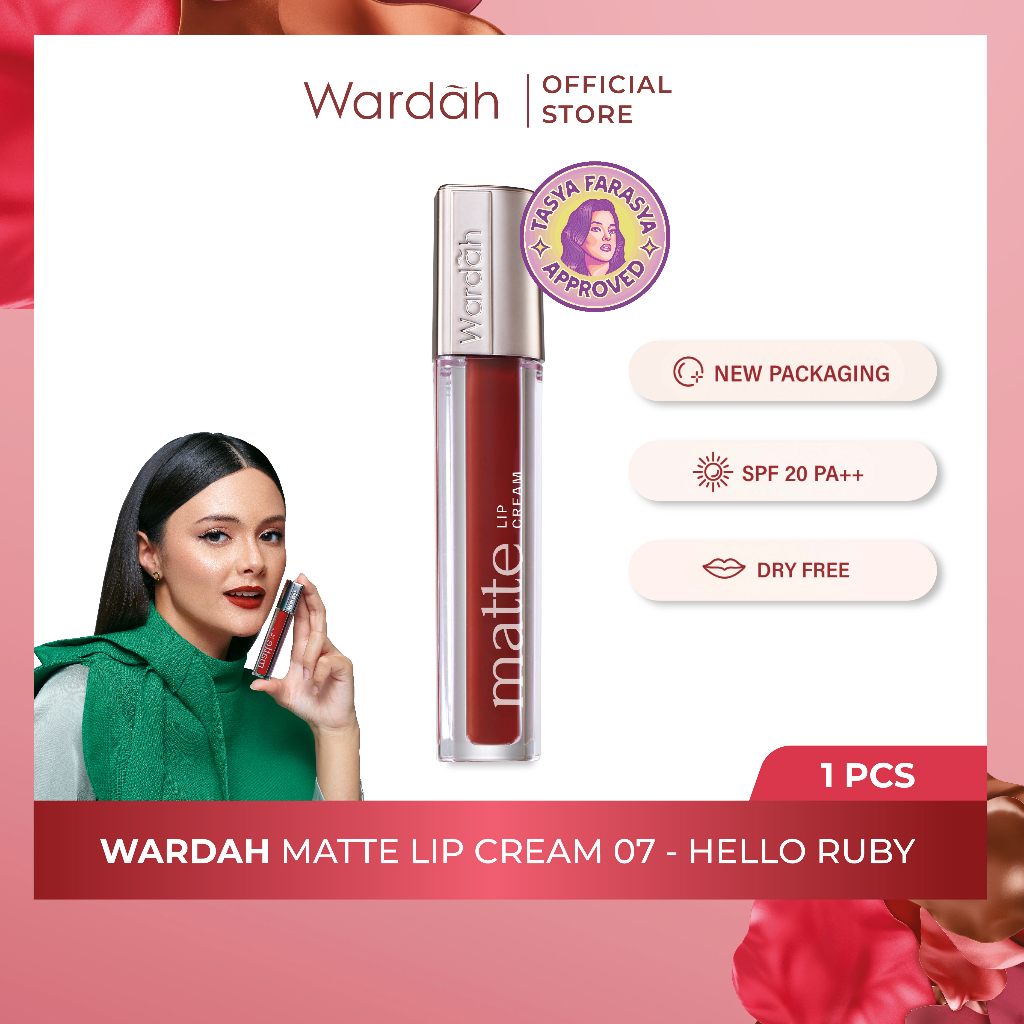 Wardah Exclusive Matte Lip Cream 4gr - 07 Hello Ruby