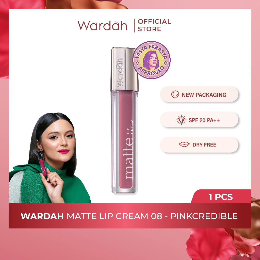 Wardah Exclusive Matte Lip Cream 4gr - 08 Pinkredible