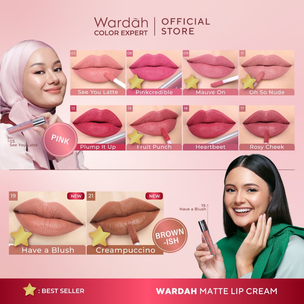 Wardah Exclusive Matte Lip Cream 4gr - 08 Pinkredible