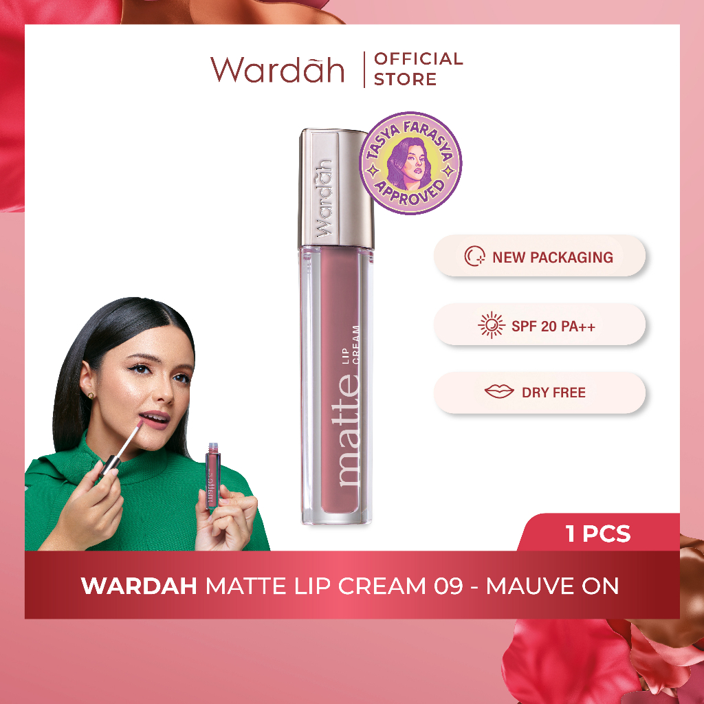 Wardah Exclusive Matte Lip Cream 4gr - 09 Mauve On Wardah Exclusive Matte Lip Cream 4gr - 09 Mauve On