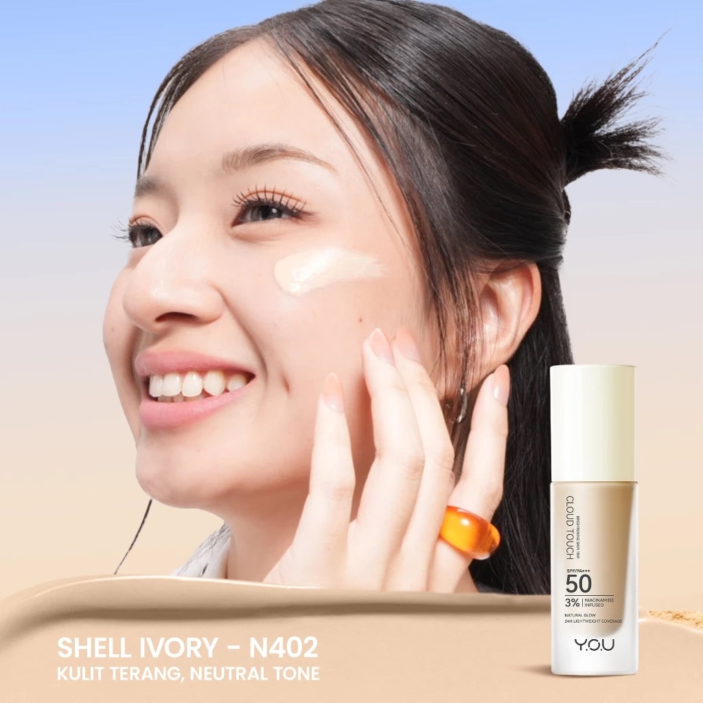 YOU Cloud Touch 3% Niacinamide BRIGHTENING Skin Tint SPF50 PA+++ 20ml - N402 Shell Ivory