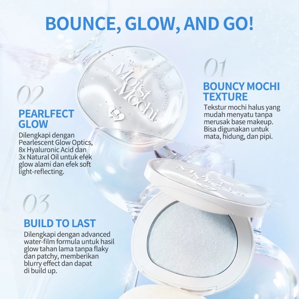 BNB Barenbliss Moist Mochi Paste Powder Highlighter 4.5gr - H99 Cranberry Crush