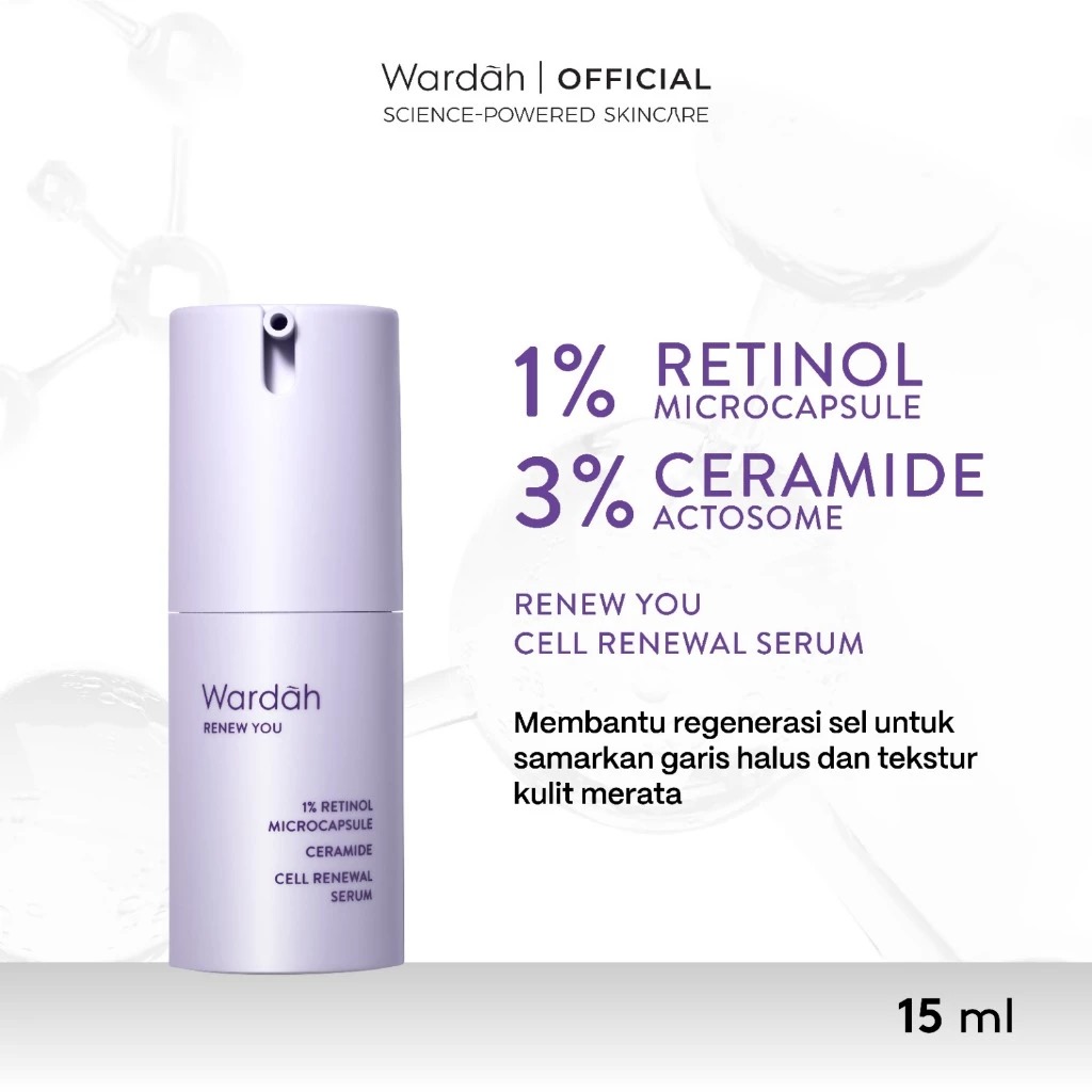 Wardah Renew You 1% Retinol Microcapsule  Ceramide Cell Renewal Serum 15ml Wardah Renew You 1% Retinol Microcapsule  Ceramide Cell Renewal Serum 15ml