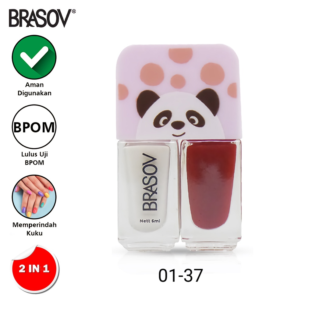 Brasov Nail Polish 2in1 Karakter 01-37 (Cat Kuku / Kutek 2x6ml)