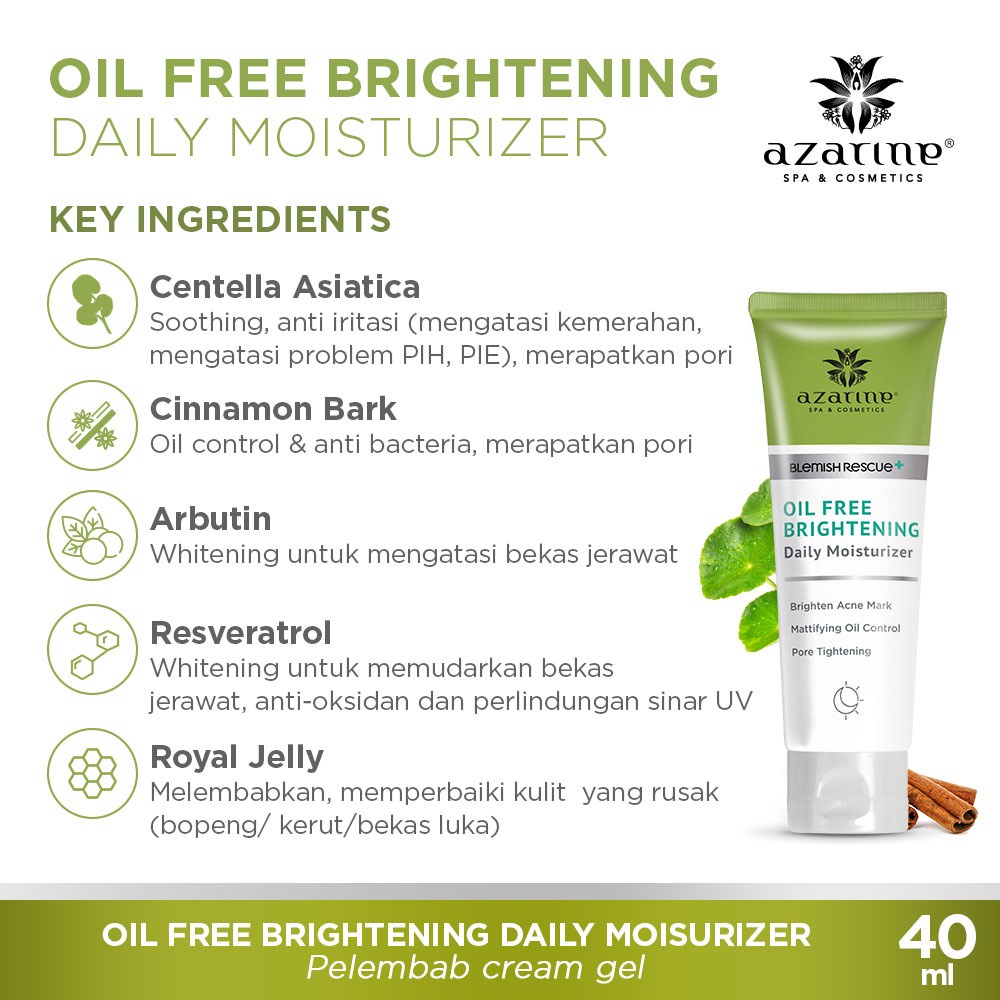Azarine Blemish Rescue Oil Free Brightening Daily Moisturizer 40ml