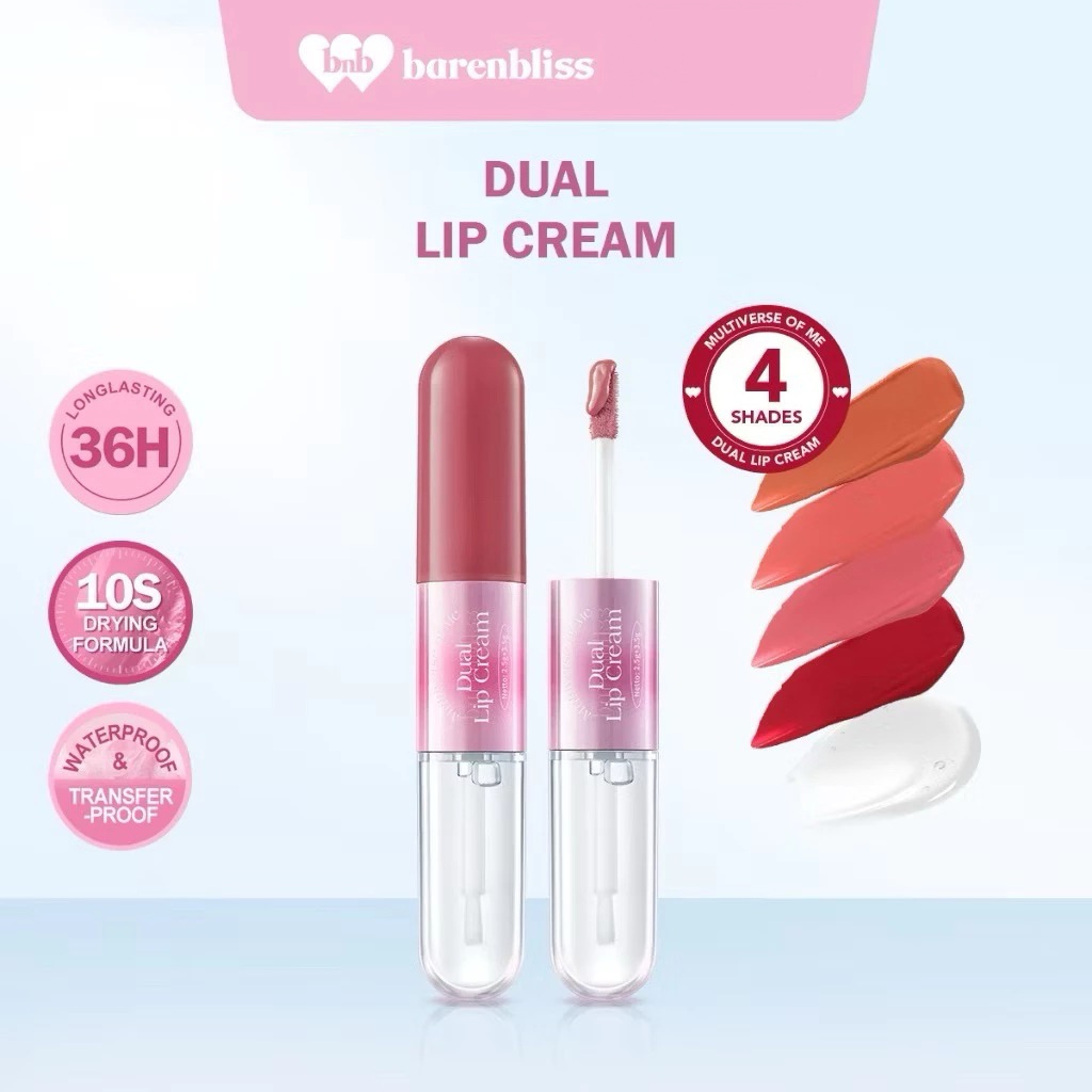 BNB Barenbliss Multiverse Of Me Dual Lip Cream - O01 Peach Pride (Lip Matte 3.5gr + Lip Glossy 2.5gr)