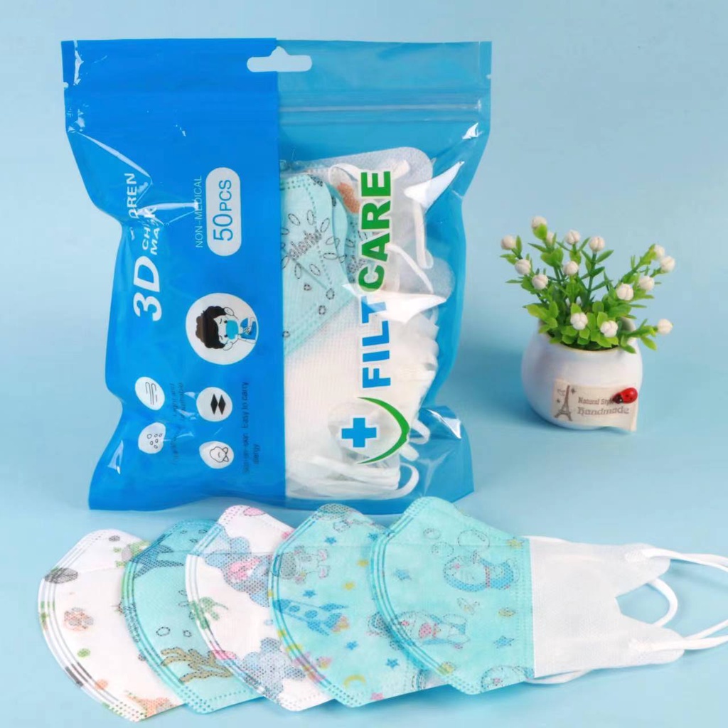 (Isi 50) Masker Duckbill Karakter Anak 6-12th - Disposable Mask