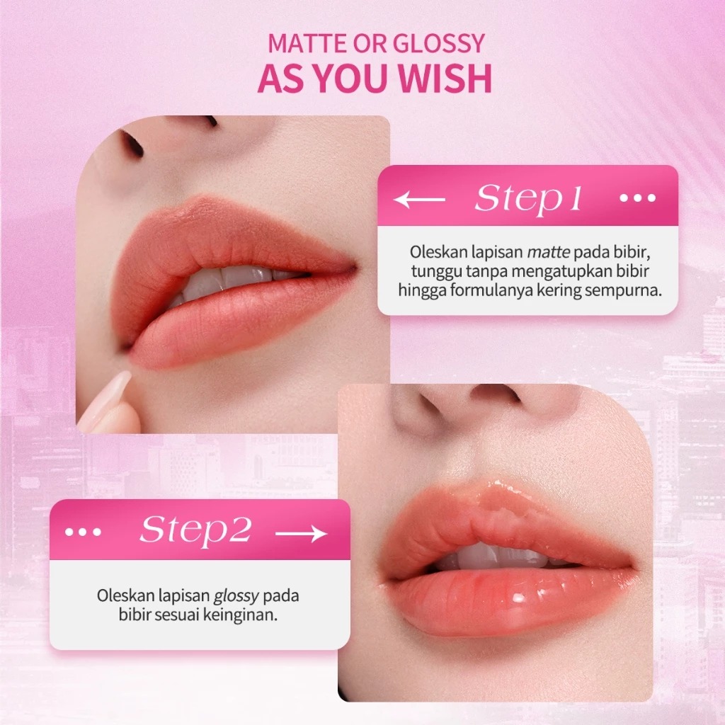 BNB Barenbliss Multiverse Of Me Dual Lip Cream - R04 Scarlet Heart (Lip Matte 3.5gr + Lip Glossy 2.5gr)