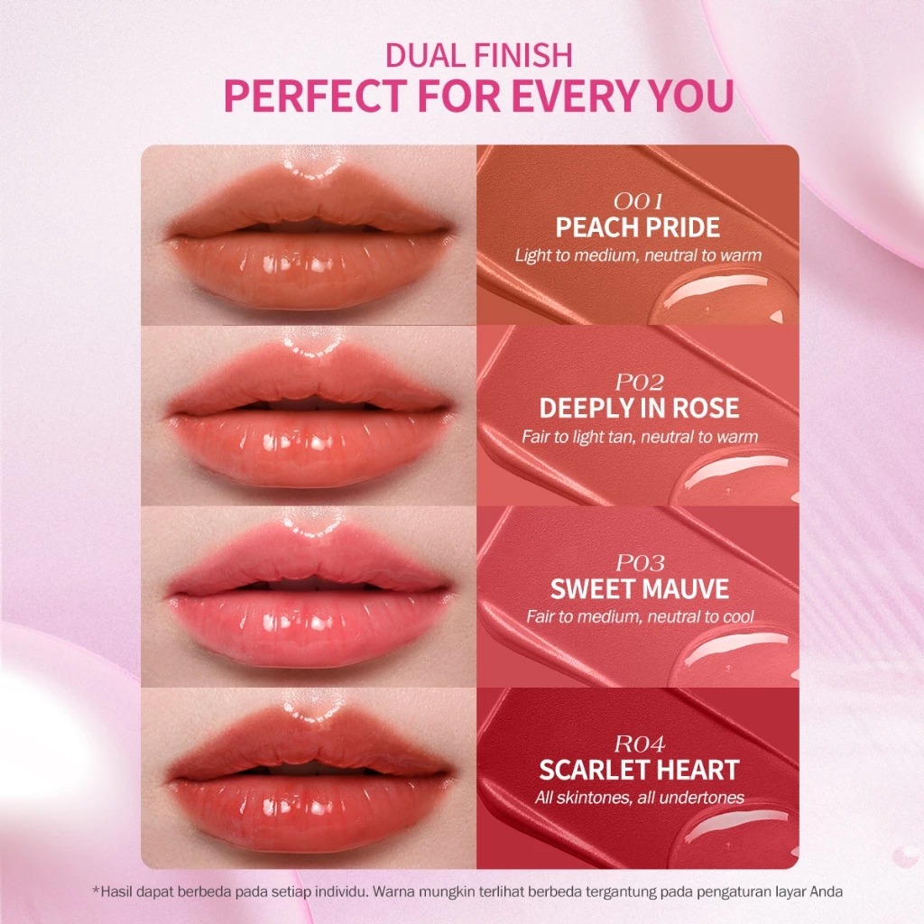 BNB Barenbliss Multiverse Of Me Dual Lip Cream - R04 Scarlet Heart (Lip Matte 3.5gr + Lip Glossy 2.5gr)