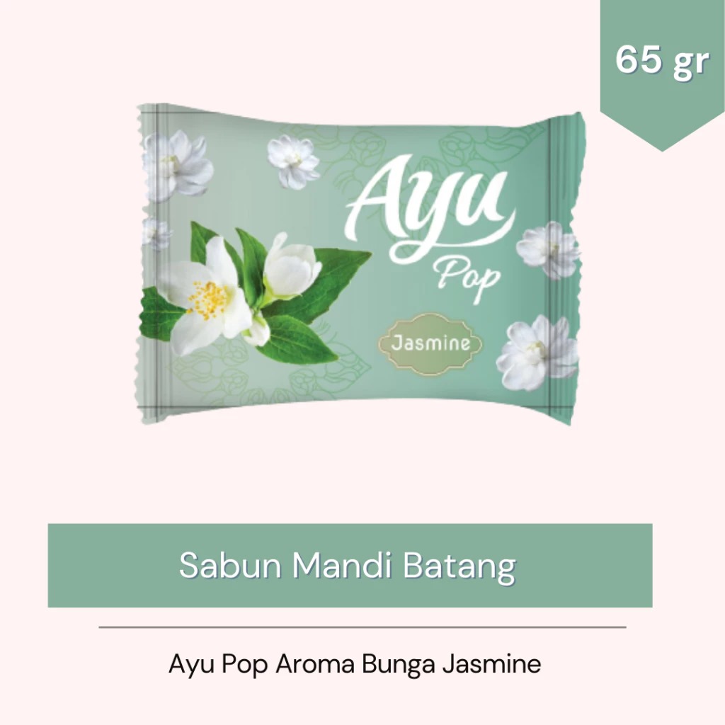 (PAKET ISI 10) Sabun Mandi Ayu Pop (Bar Soap) 65gr - Jasmine (FREE Toples Snack)
