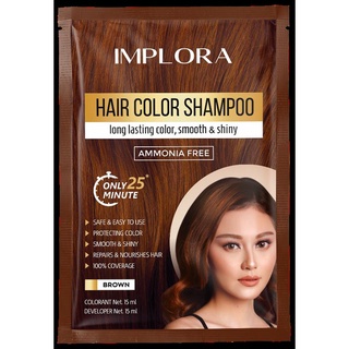 Implora Hair Color Shampoo 30ml Sachet - Brown Implora Hair Color Shampoo 30ml Sachet - Brown
