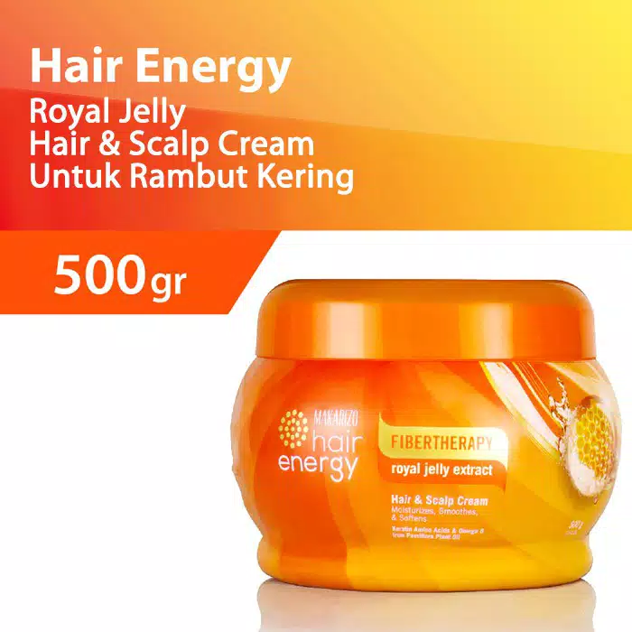 Makarizo Hair Energy Fiber Hair & Scalp Creambath 500gr Jar - Royal Jelly (Orange) Makarizo Hair Energy Fiber Hair & Scalp Creambath 500gr Jar - Royal Jelly (Orange)