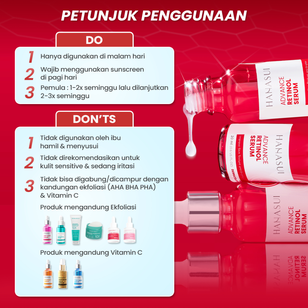 Hanasui Serum Advance Retinol Serum 20ml (Merah)