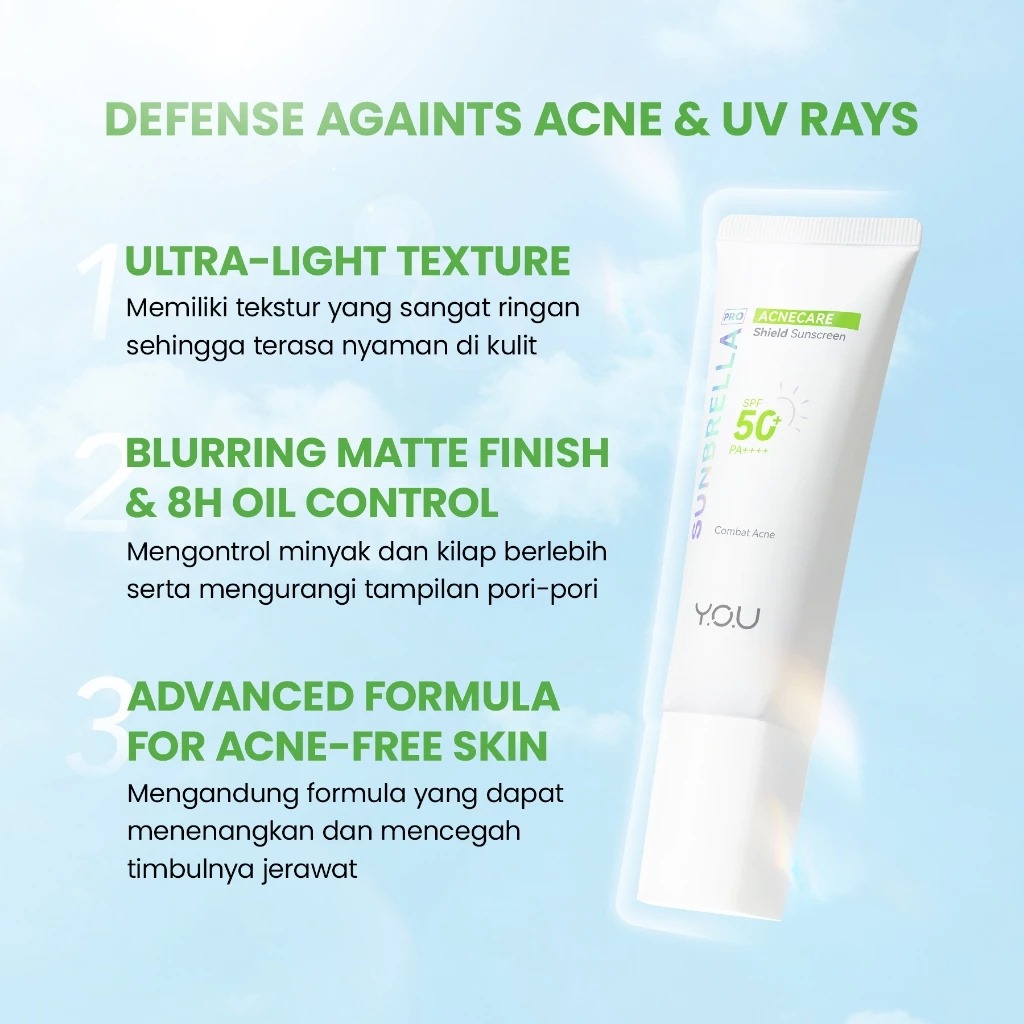 YOU Sunbrella Pro Acnecare Shield Sunscreen SPF50+ PA++++ 30ml