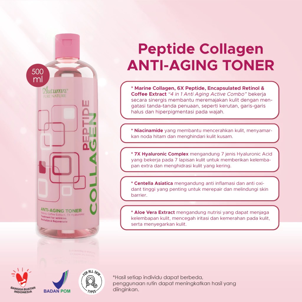 Autumn Peptide Collagen Anti-Aging Toner (Pink) 500ml