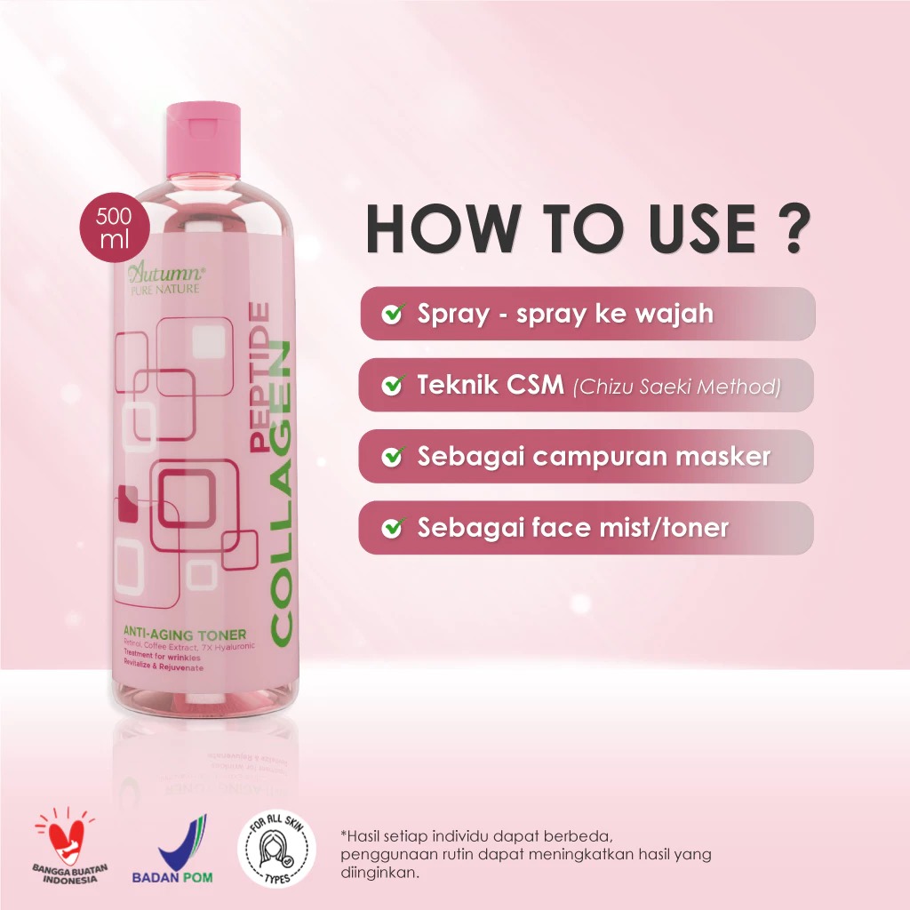 Autumn Peptide Collagen Anti-Aging Toner (Pink) 500ml