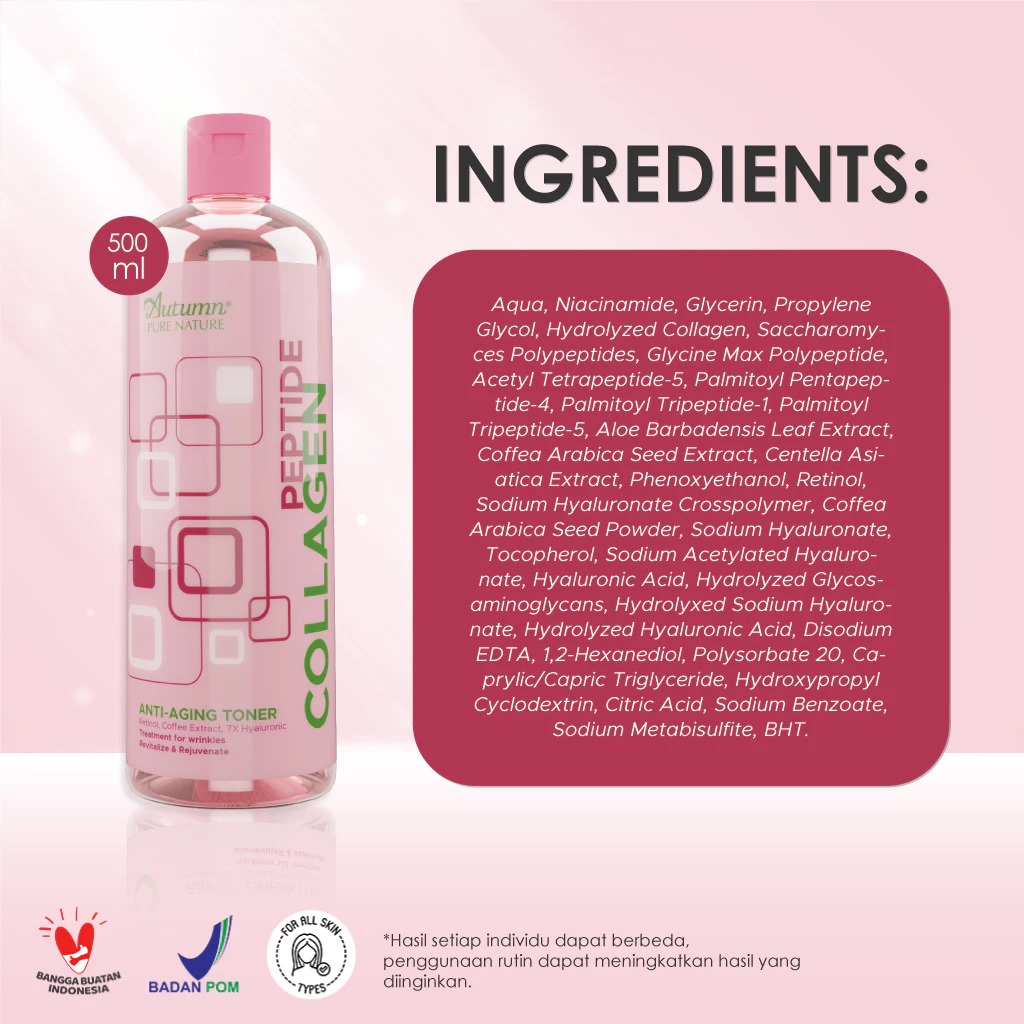 Autumn Peptide Collagen Anti-Aging Toner (Pink) 500ml