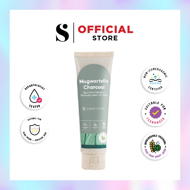 Somethinc Mugwortella Charcoal Deep Pore Cleansing 10 Minutes Wash Off Mask 60 gr Somethinc Mugwortella Charcoal Deep Pore Cleansing 10 Minutes Wash Off Mask 60 gr