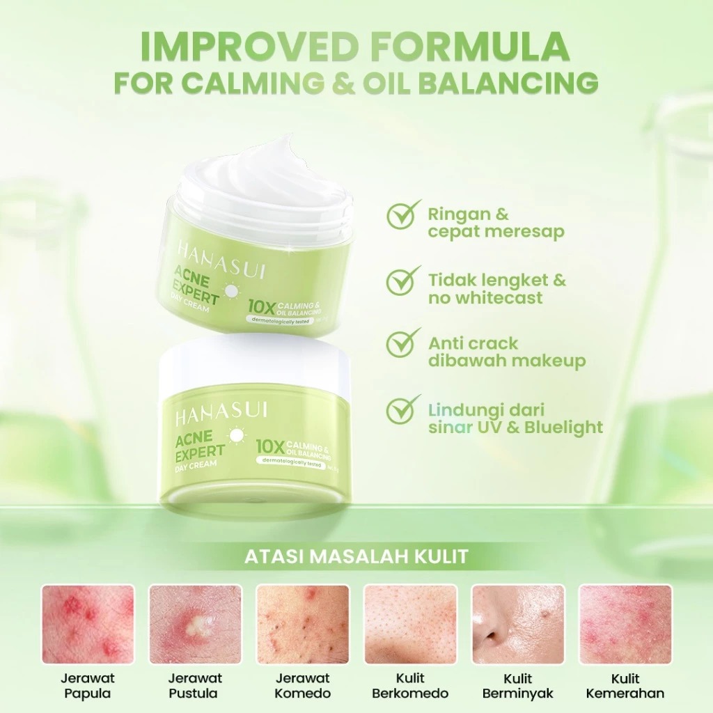 HANASUI Acne Expert Day Cream 10X Calming & Oil Balancing 15gr