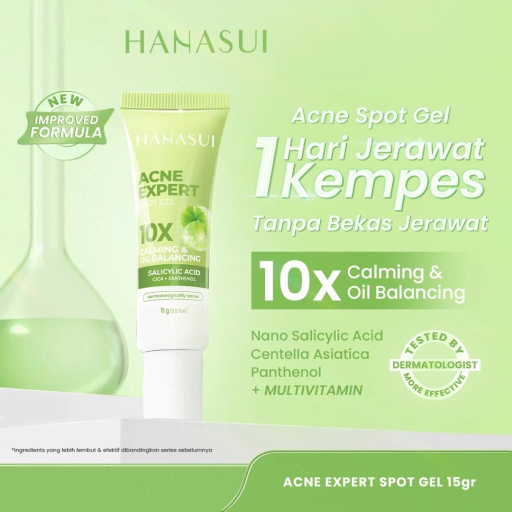 Hanasui Acne Expert Spot Gel 10X Calming & Oil Balancing Essence 15gr Hanasui Acne Expert Spot Gel 10X Calming & Oil Balancing Essence 15gr