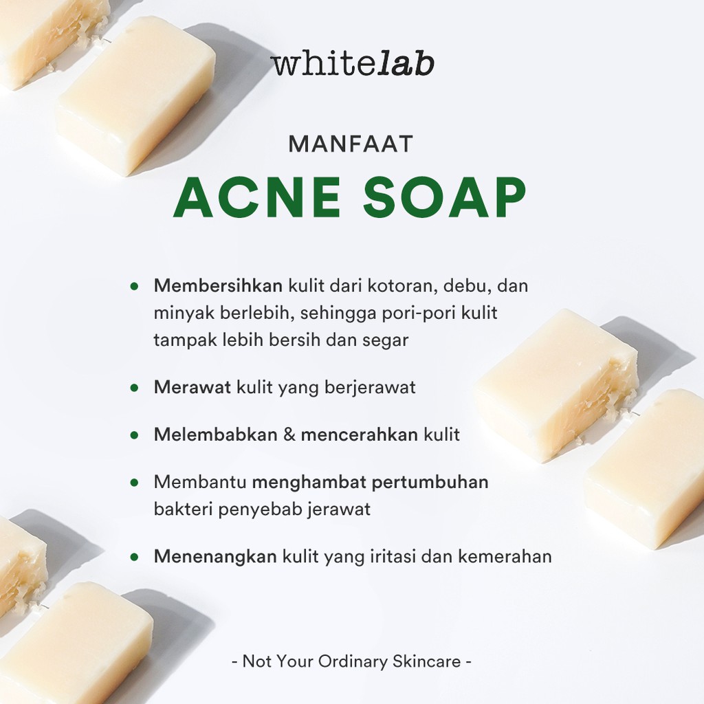 WHITELAB Acne Soap 80gr (Sabun Batang) WHITELAB Acne Soap 80gr (Sabun Batang)