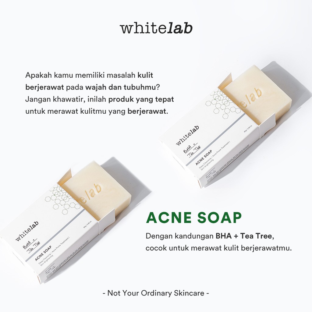 WHITELAB Acne Soap 80gr (Sabun Batang) WHITELAB Acne Soap 80gr (Sabun Batang)