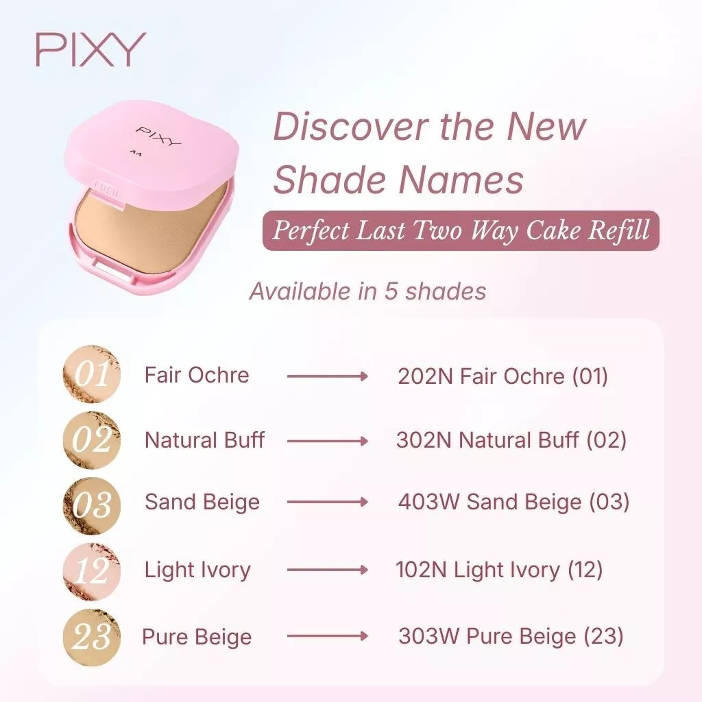 Pixy UV Whitening 4 Beauty Benefits TWC Perfect Last REFILL - 01 Fair Ochre (202N)