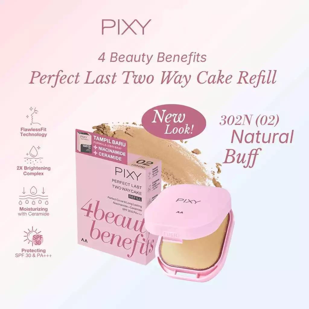 Pixy UV Whitening 4 Beauty Benefits TWC Perfect Last REFILL - 02 Natural Buff (302N)