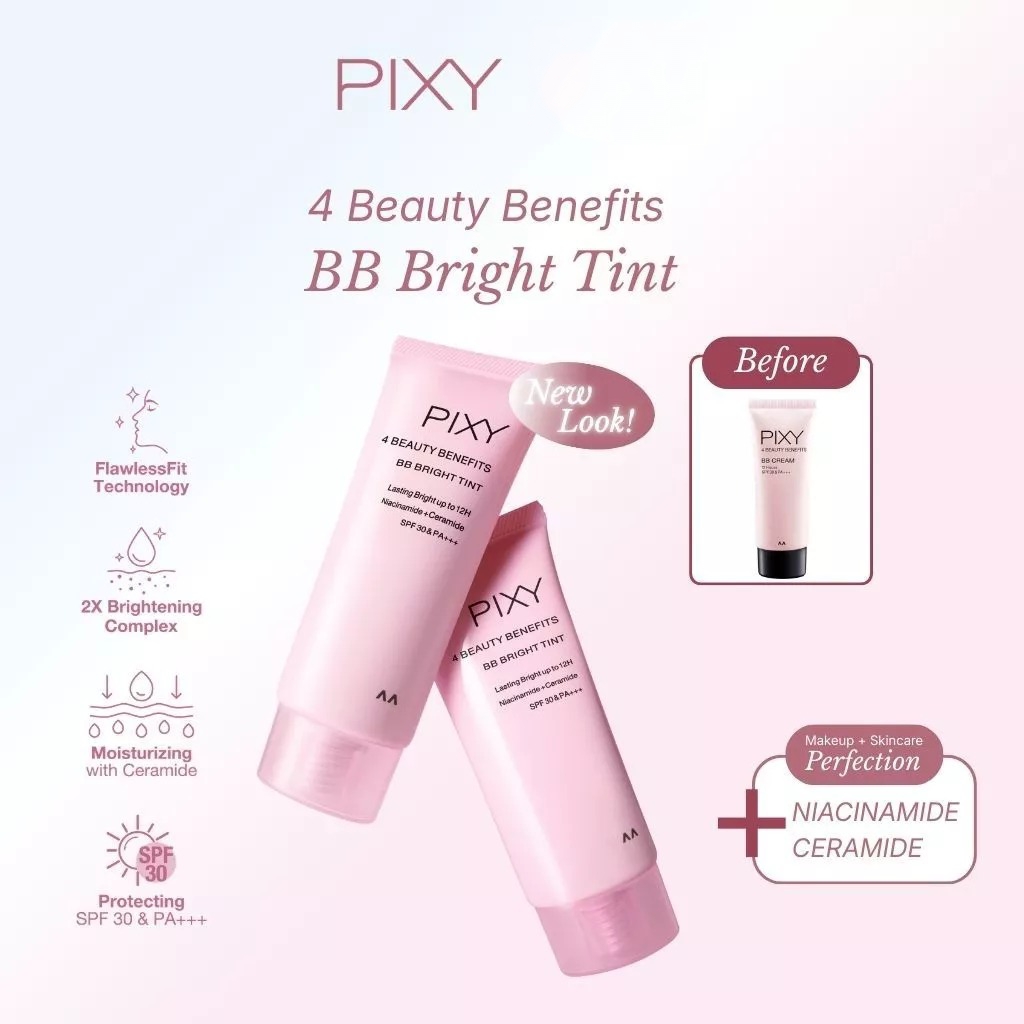 Pixy UV Whitening 4 Beauty Benefits BB Bright Tint SPF30 PA+++ 02 Cream (101C)