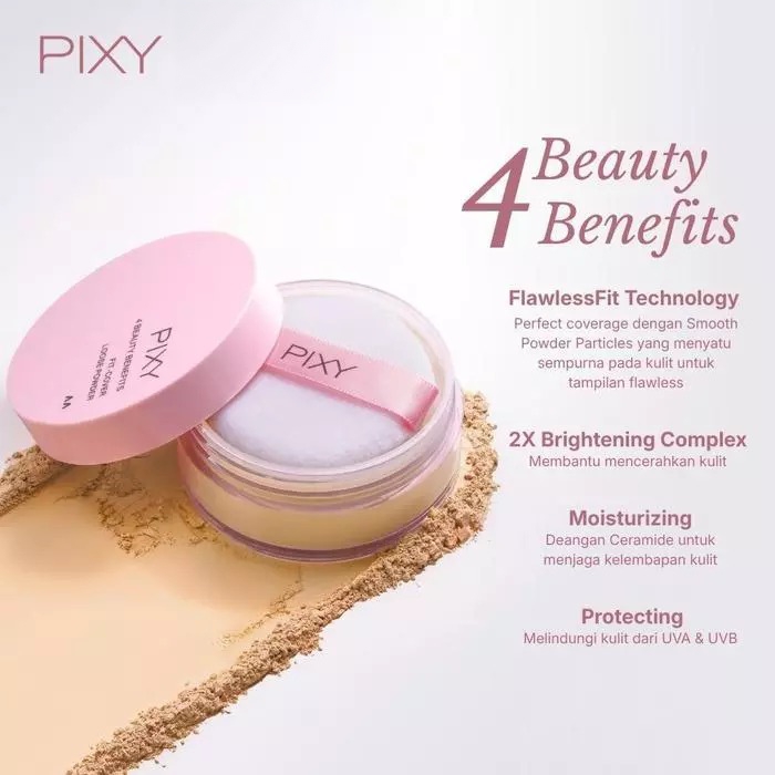 Pixy UV Whitening 4 Beauty Benefits Fit-Cover Loose Powder 10gr - 03 Natural Beige (302N)