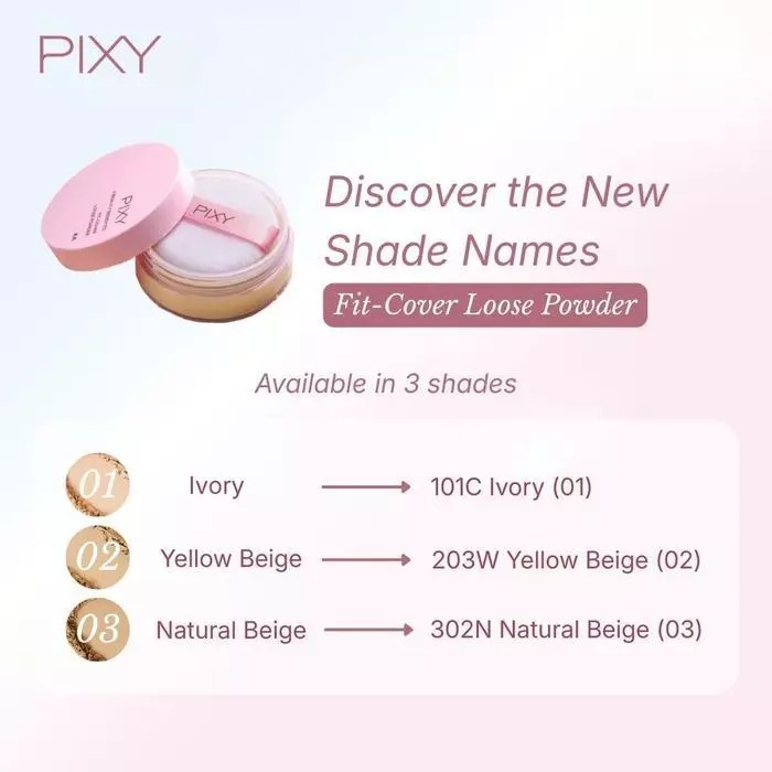 Pixy UV Whitening 4 Beauty Benefits Fit-Cover Loose Powder 10gr - 03 Natural Beige (302N)