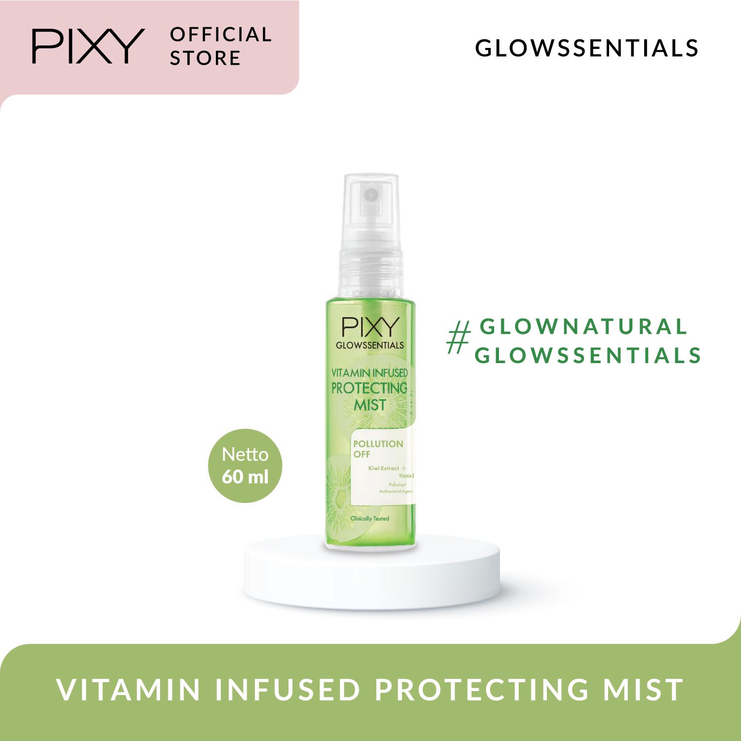 Pixy Glowssentials Vitamin Infused Protecting Mist 60ml (Hijau - Pollution Off) Pixy Glowssentials Vitamin Infused Protecting Mist 60ml (Hijau - Pollution Off)