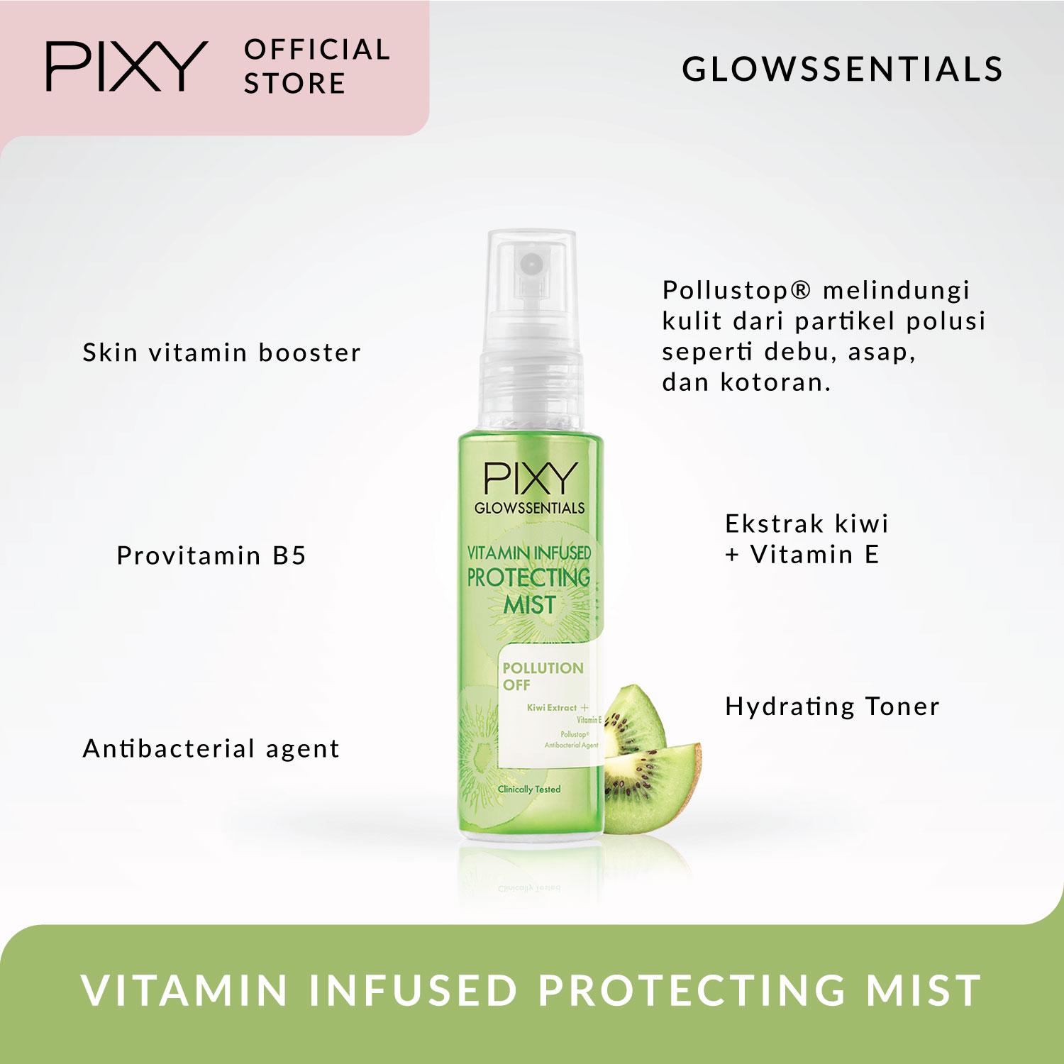 Pixy Glowssentials Vitamin Infused Protecting Mist 60ml (Hijau - Pollution Off)