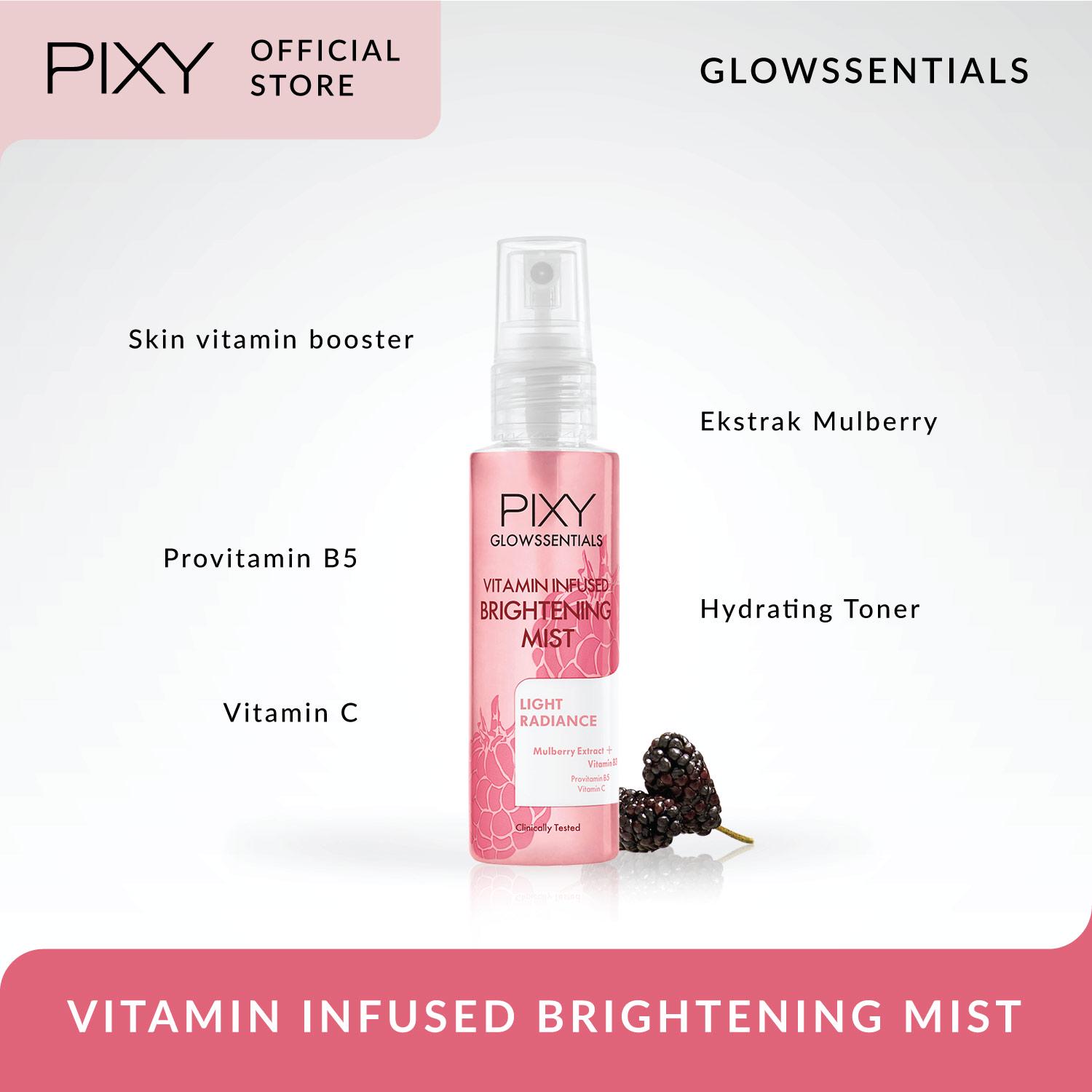 Pixy Glowssentials Vitamin Infused Brightening Mist 60ml (Pink - Light Radiant) Pixy Glowssentials Vitamin Infused Brightening Mist 60ml (Pink - Light Radiant)