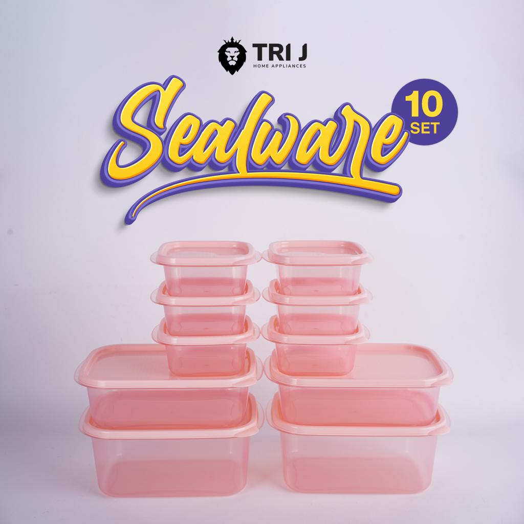 TRI J - Sealware Kotak Makan Set Isi 10 - PUTIH (Food Container Box)