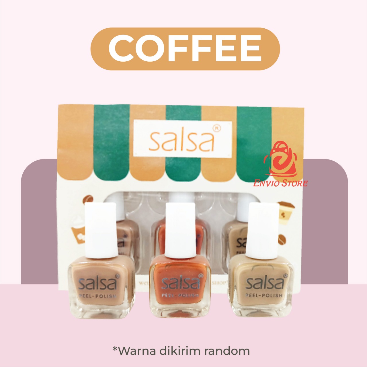 (ECER) SALSA Kutek Peel Polish COFFEE (Nail Polish Peel Off)