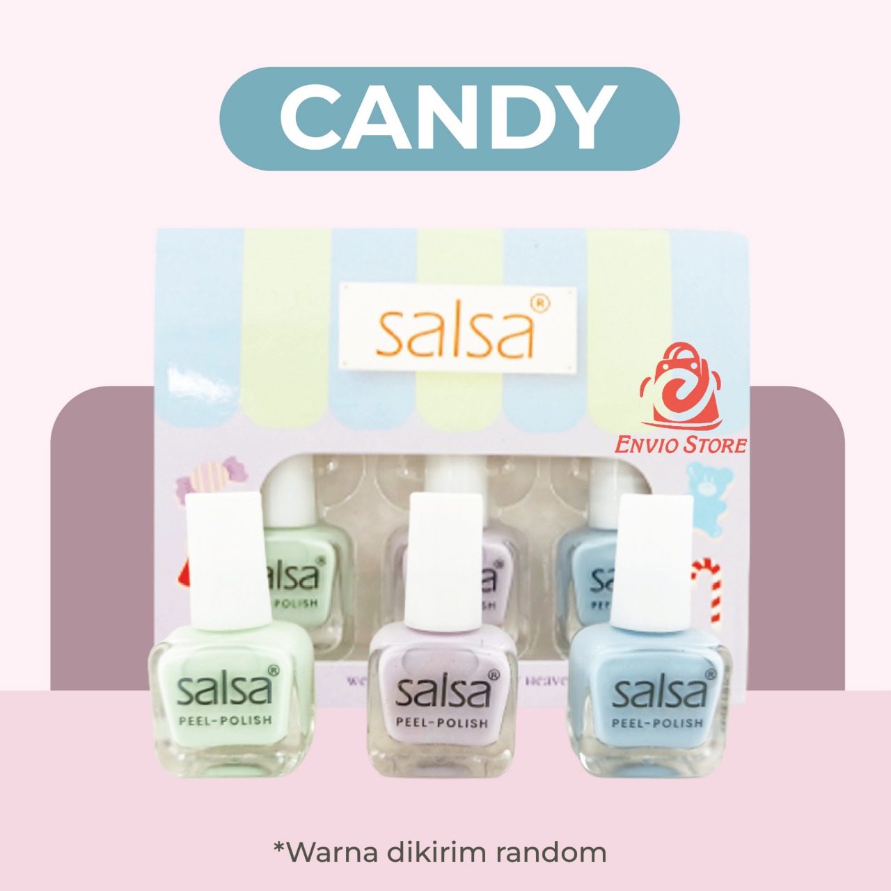 (ECER) SALSA Kutek Peel Polish CANDY (Nail Polish Peel Off)